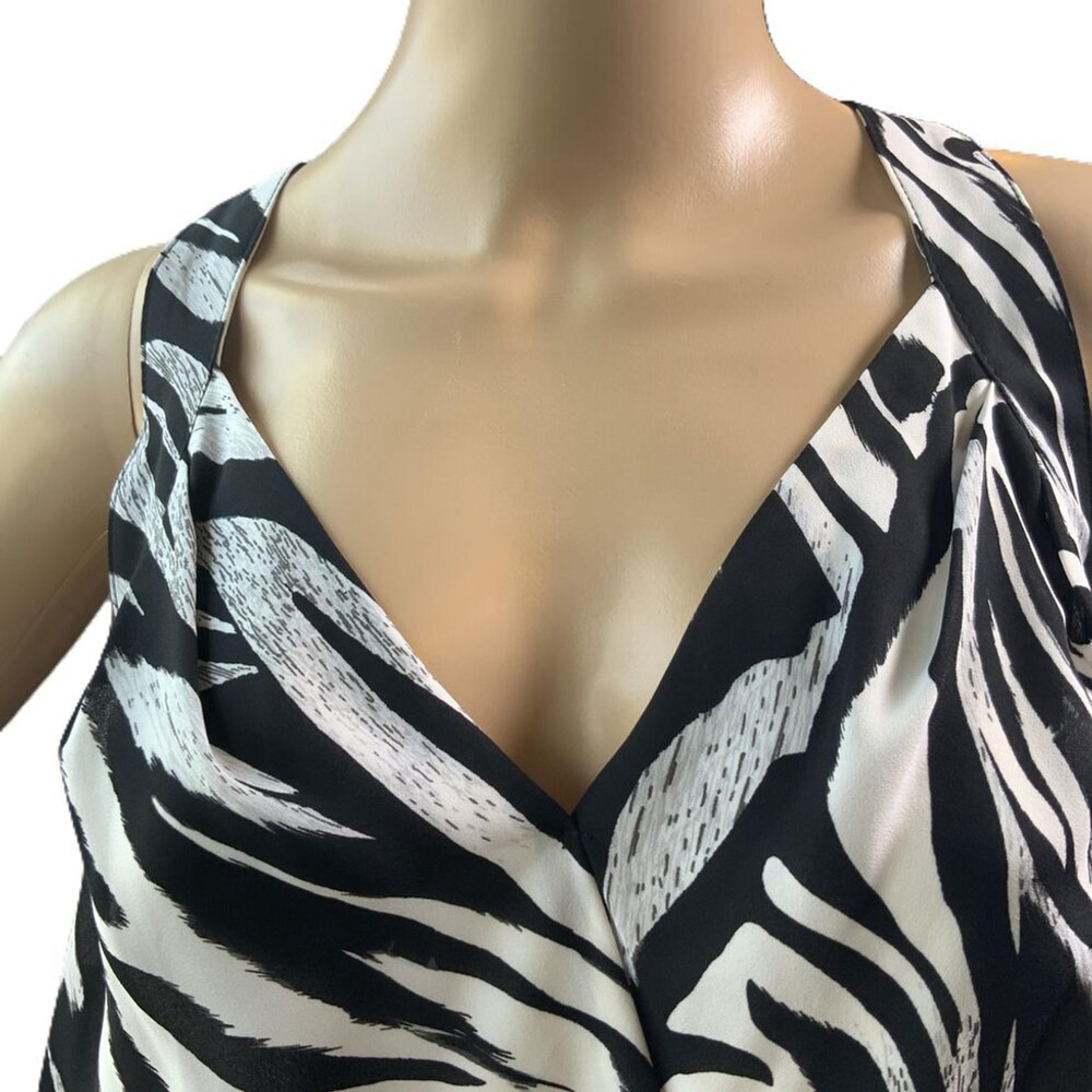 7th Avenue Blouse Zebra‎ Print V-Neck Wrap Sleeveless Black/White Women’s XL NWT - Picture 5 of 16